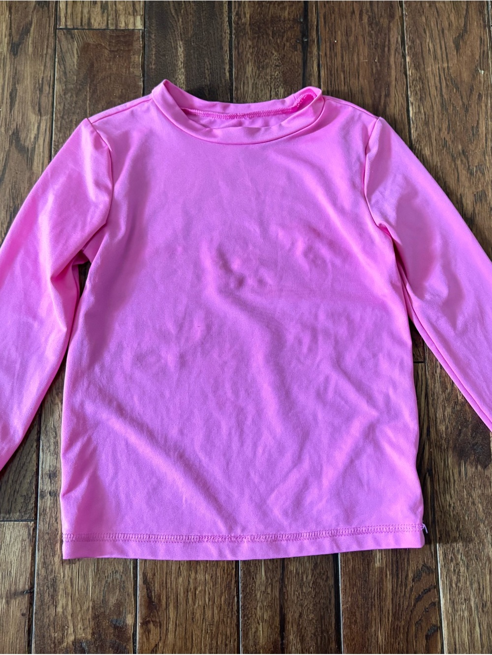 Cat & Jack 4T Neon Pink Sun Shirt Rashguard Swim UPF 50 Long Sleeve